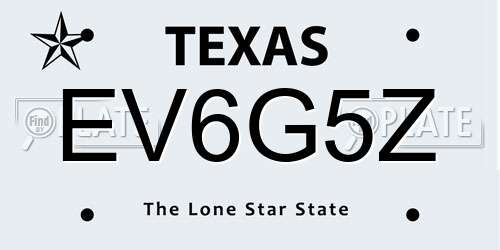 EV6G5Z Texas License Plate
