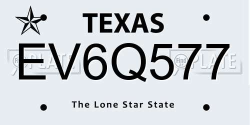 EV6Q577 Texas License Plate