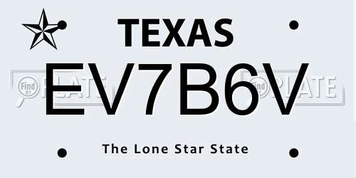 EV7B6V Texas License Plate