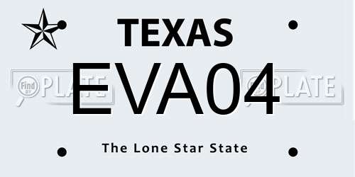 EVA04 Texas License Plate
