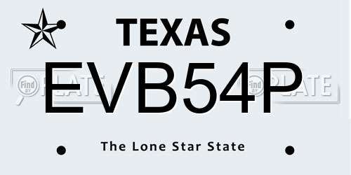 EVB54P Texas License Plate