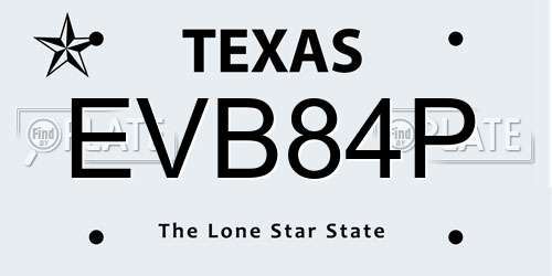 EVB84P Texas License Plate