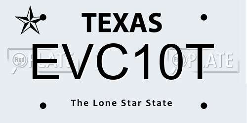 EVC10T Texas License Plate
