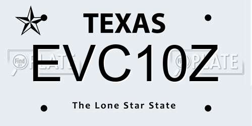 EVC10Z Texas License Plate