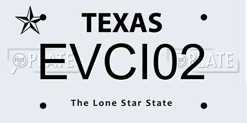 EVCI02 Texas License Plate