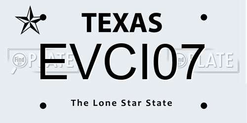 EVCI07 Texas License Plate
