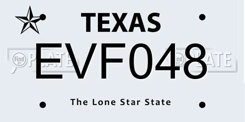 EVF048 Texas License Plate