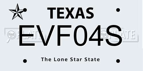 EVF04S Texas License Plate