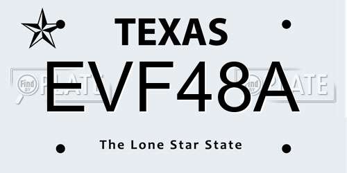 EVF48A Texas License Plate