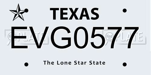 EVG0577 Texas License Plate