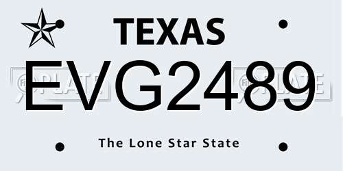 EVG2489 Texas License Plate