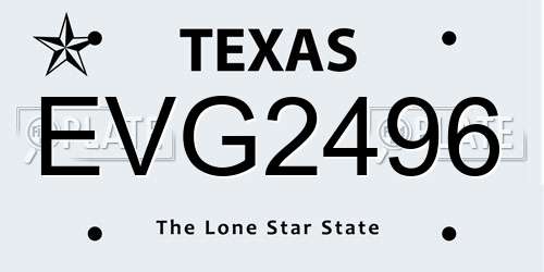 EVG2496 Texas License Plate