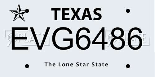 EVG6486 Texas License Plate