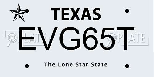 EVG65T Texas License Plate