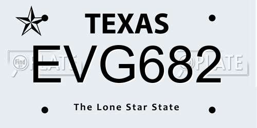 EVG682 Texas License Plate