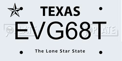 EVG68T Texas License Plate
