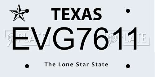 EVG7611 Texas License Plate