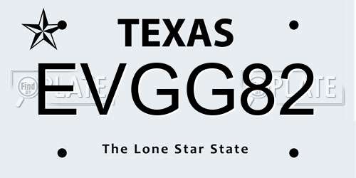 EVGG82 Texas License Plate
