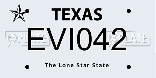 EVI042 Texas License Plate