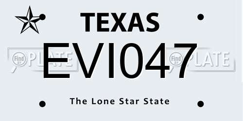 EVI047 Texas License Plate