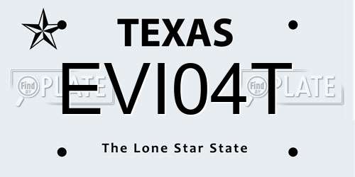 EVI04T Texas License Plate