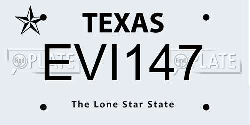 EVI147 Texas License Plate