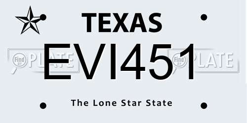 EVI451 Texas License Plate