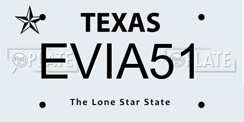 EVIA51 Texas License Plate