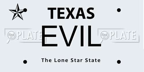 EVIL Texas License Plate