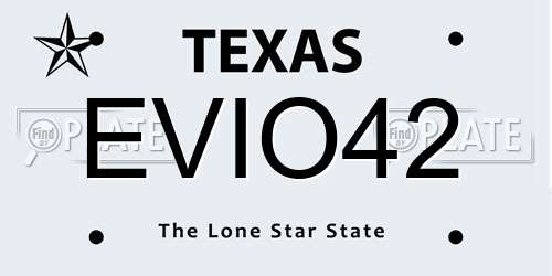 EVIO42 Texas License Plate