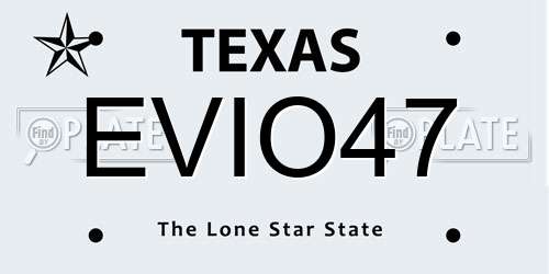 EVIO47 Texas License Plate