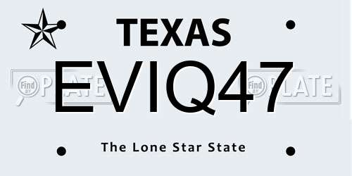 EVIQ47 Texas License Plate