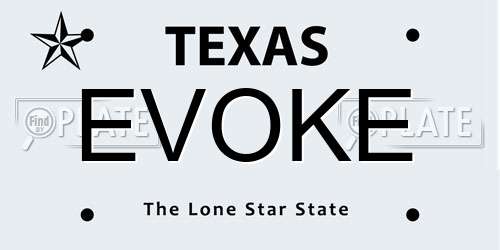 EVOKE Texas License Plate