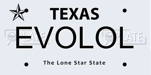 EVOLOL Texas License Plate