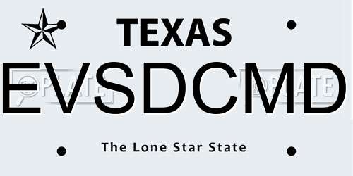 EVSDCMD Texas License Plate