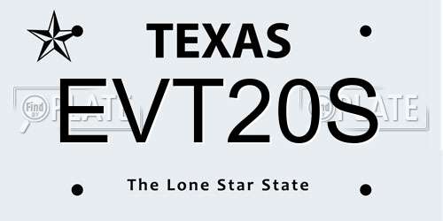 EVT20S Texas License Plate