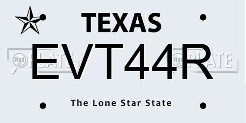 EVT44R Texas License Plate