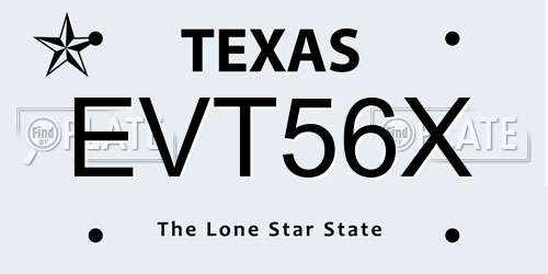 EVT56X Texas License Plate