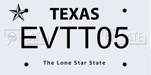 EVTT05 Texas License Plate