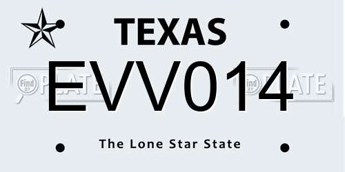 EVV014 Texas License Plate