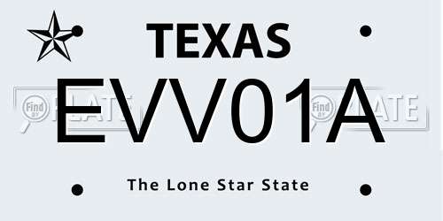 EVV01A Texas License Plate