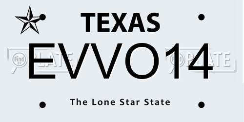EVVO14 Texas License Plate