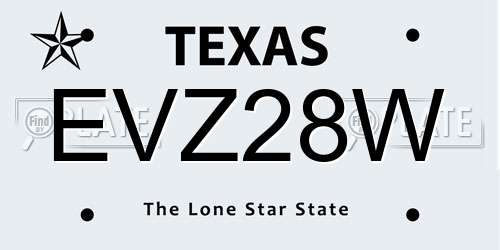EVZ28W Texas License Plate