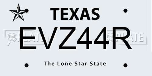 EVZ44R Texas License Plate