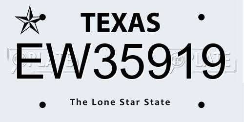 EW35919 Texas License Plate