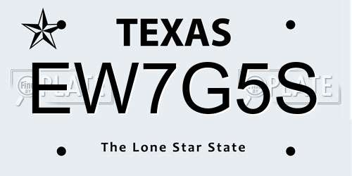 EW7G5S Texas License Plate