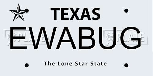 EWABUG Texas License Plate