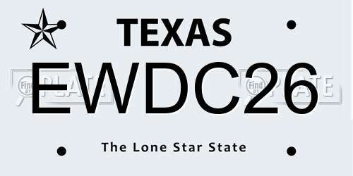 EWDC26 Texas License Plate