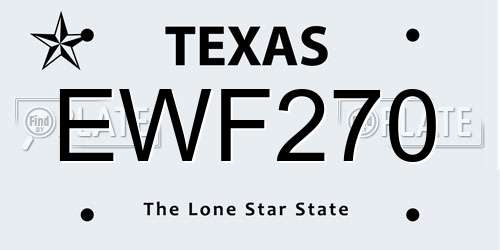 EWF270 Texas License Plate