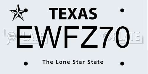 EWFZ70 Texas License Plate